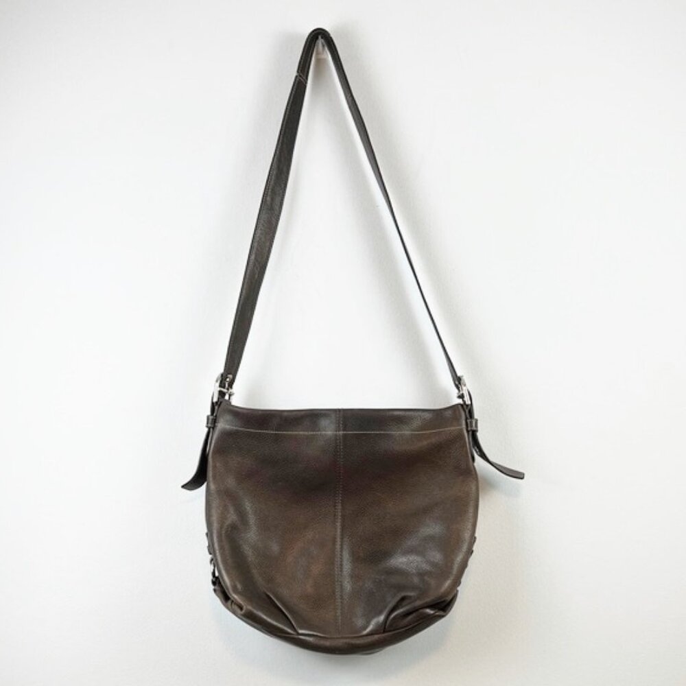 Coach Brown Thick Pebbled Leather Soho Buckle Convertible Crossbody Shoulder Bag